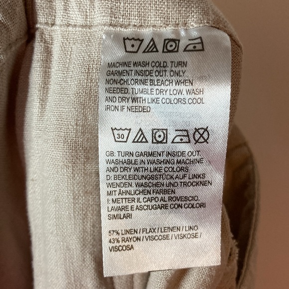 Naturals d&co. Linen, Rayon blend, Women's L, Casual Pants, Rouged sides - Picture 9 of 10